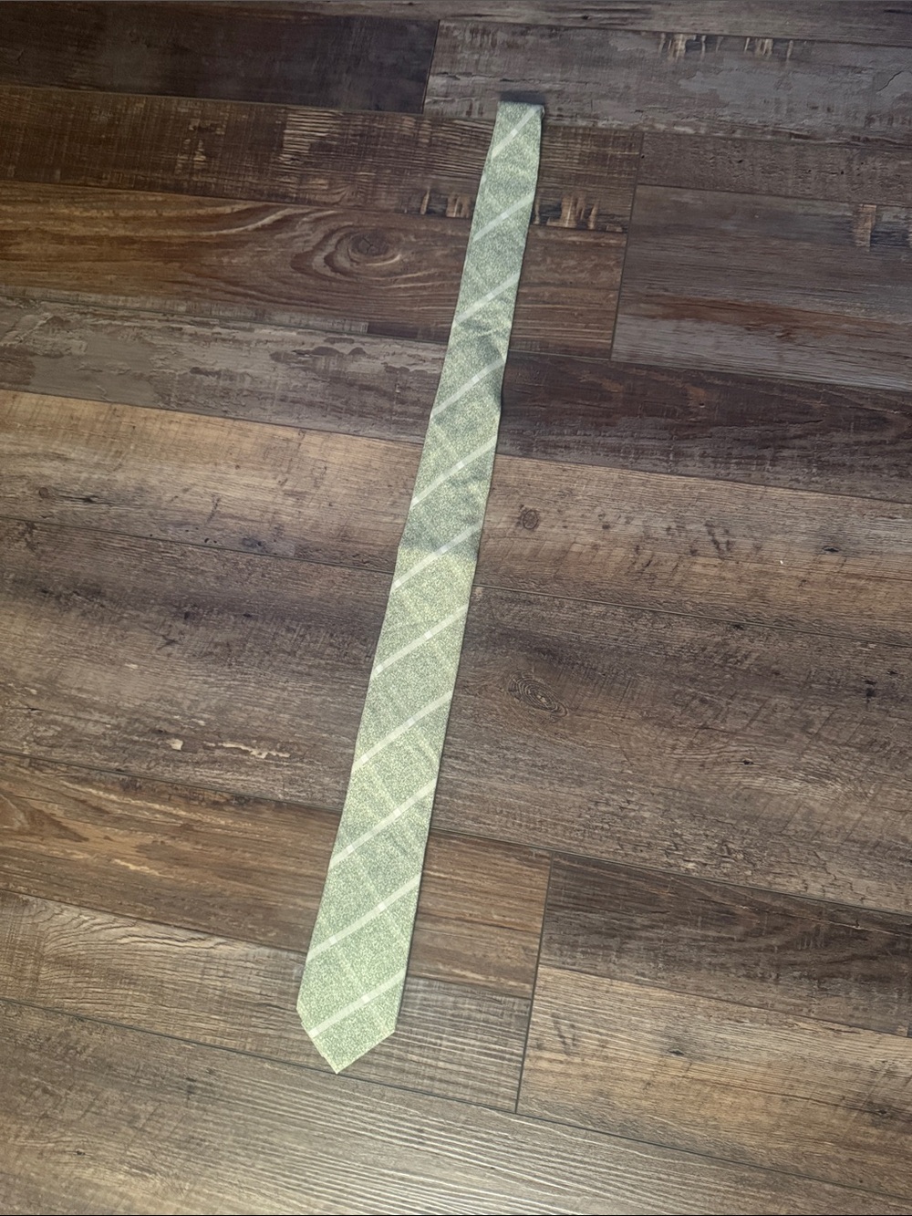 Joseph Abboud Light Green Plaid Slim Tie